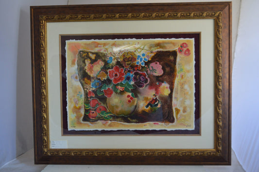 Floral Vase Painting By Zule -  Size: 42"L x 34"W