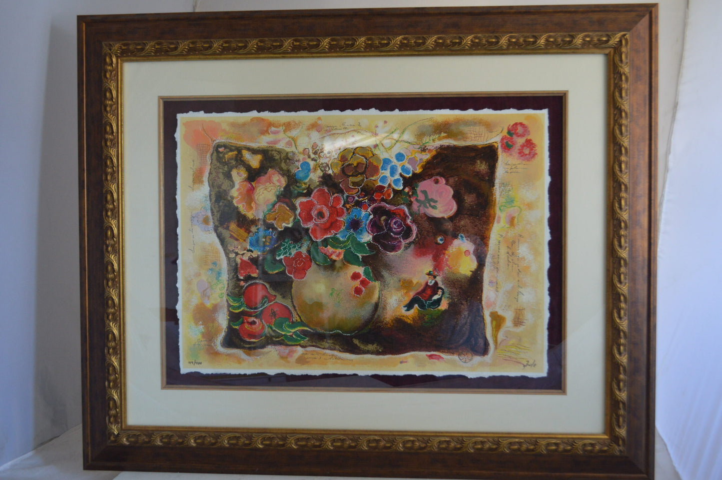 Floral Vase Painting By Zule -  Size: 42"L x 34"W