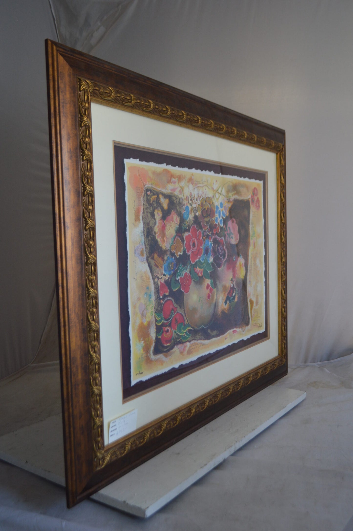 Floral Vase Painting By Zule -  Size: 42"L x 34"W