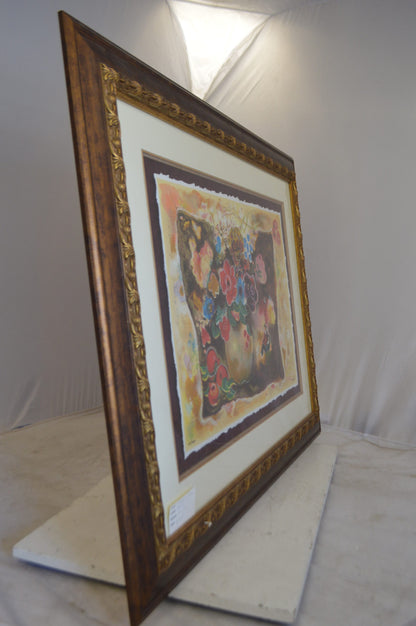 Floral Vase Painting By Zule -  Size: 42"L x 34"W