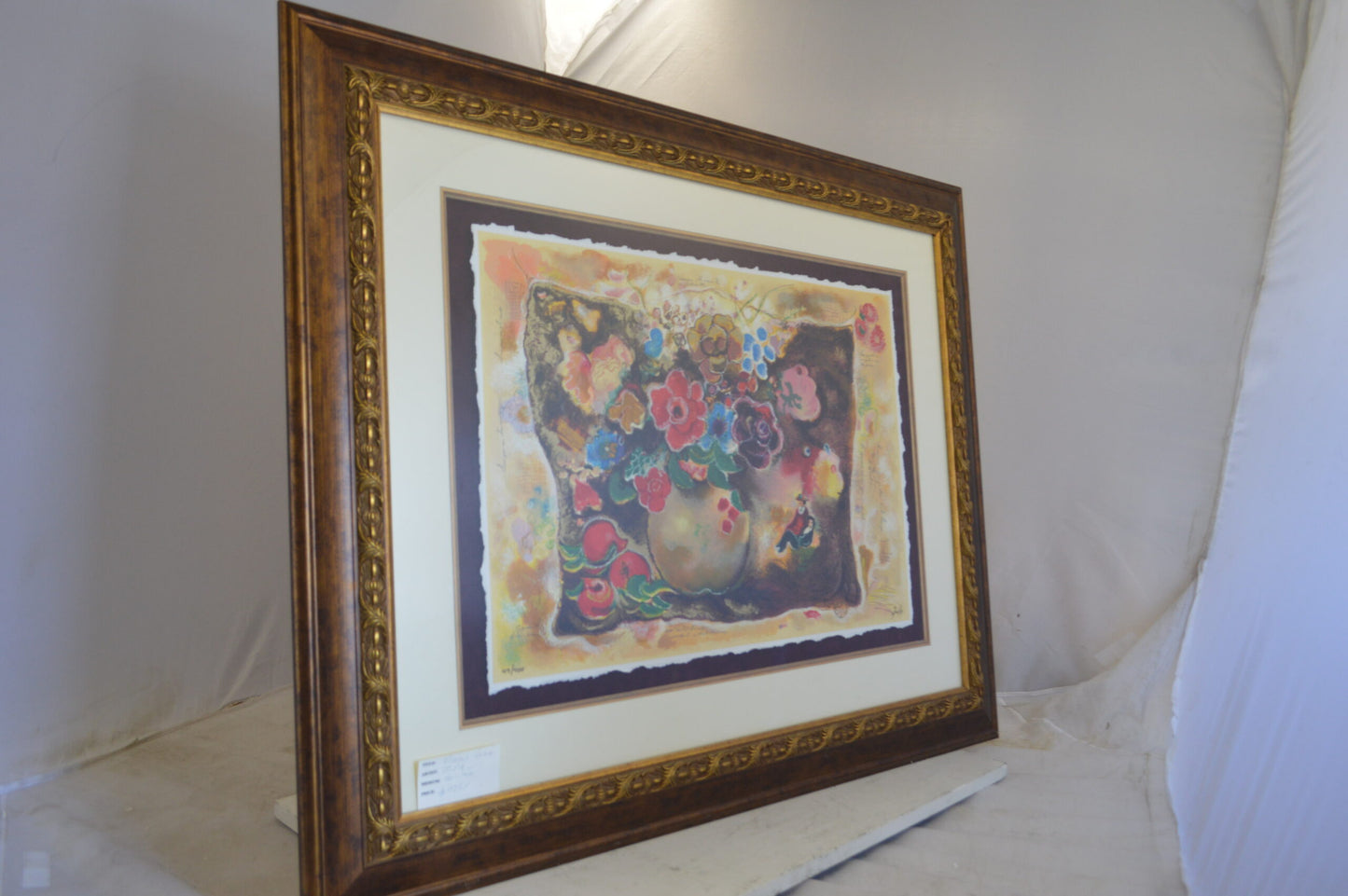 Floral Vase Painting By Zule -  Size: 42"L x 34"W