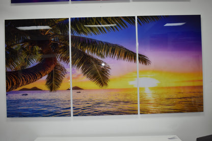 Tropical Sunrise Picture on A Large Three-Piece Acrylic Size: 1" x 78" x 39"H
