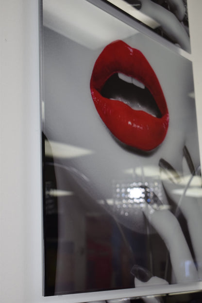 Three-Piece Modern Acrylic Painting of a Sensual Composition 1" x 72" x 23"H