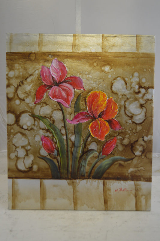 Floral Painting by N. Frankin -  Size: 20"L x 24"W