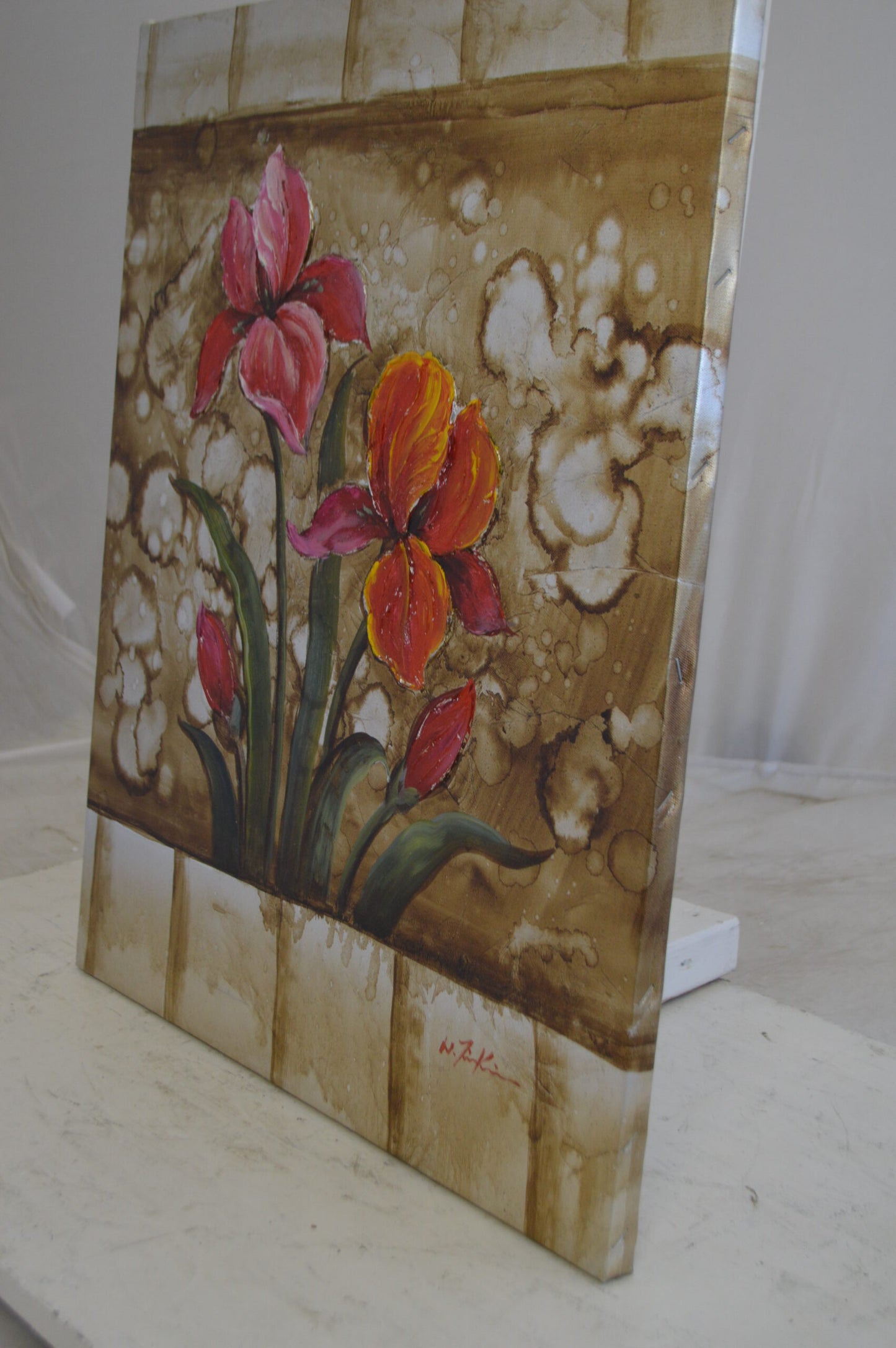 Floral Painting by N. Frankin -  Size: 20"L x 24"W