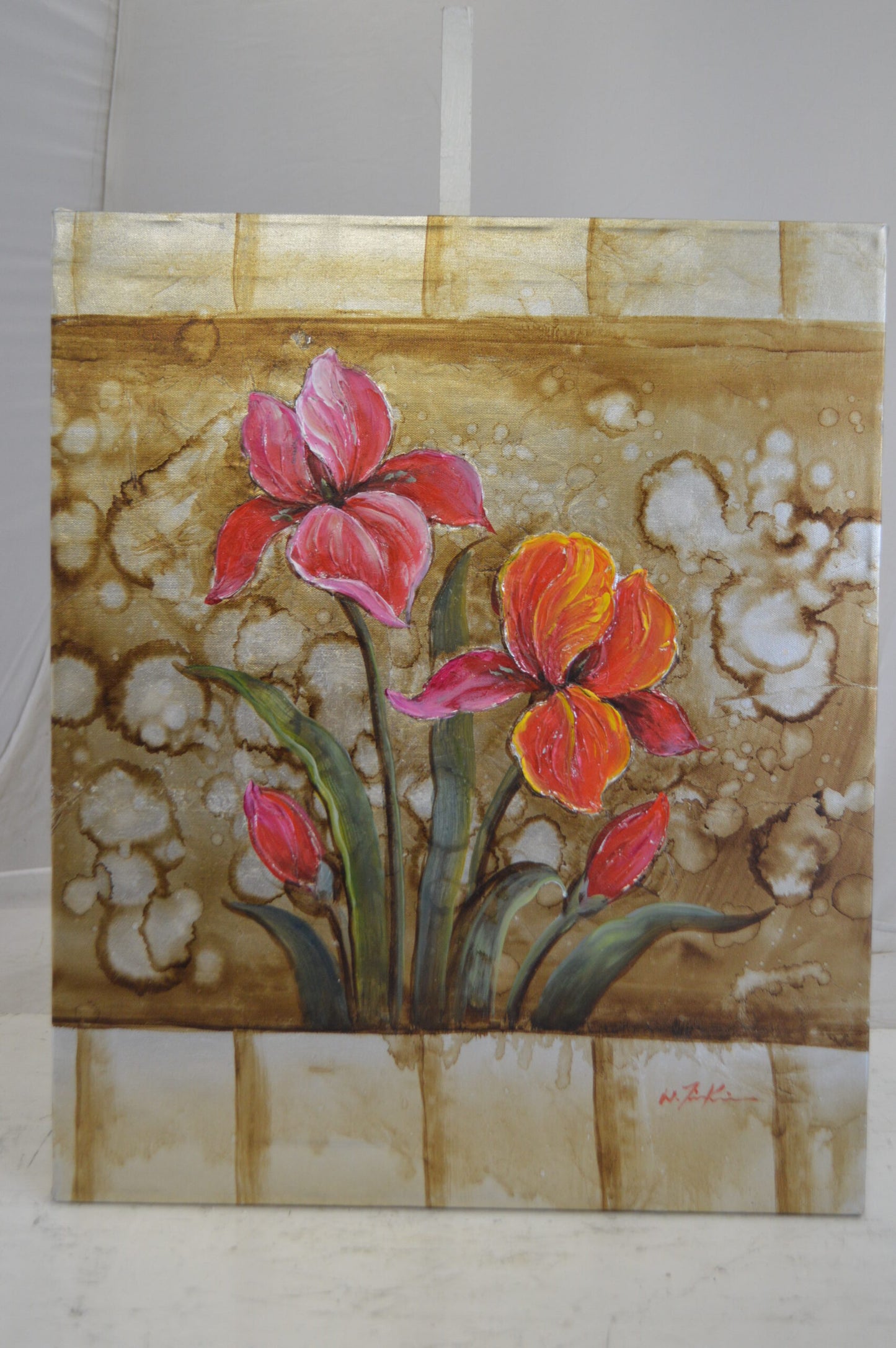Floral Painting by N. Frankin -  Size: 20"L x 24"W