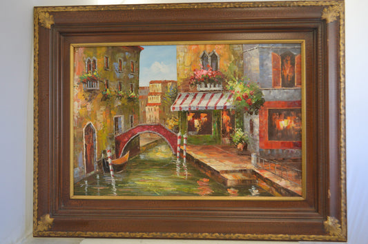Venice Painting by J. Bowman -  Size: 49"L x 37"W