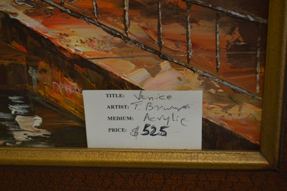 Venice Painting by J. Bowman -  Size: 49"L x 37"W