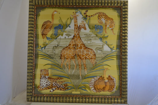 Serengeti Wild Life Painting by unknown artist -  Size: 42"L x 44"W