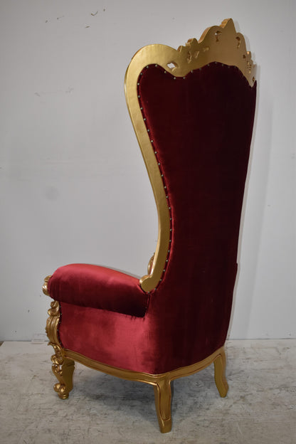 Kings Chair Red and Gold Colors - Giant Size Size: 30" x 35" x 71"H