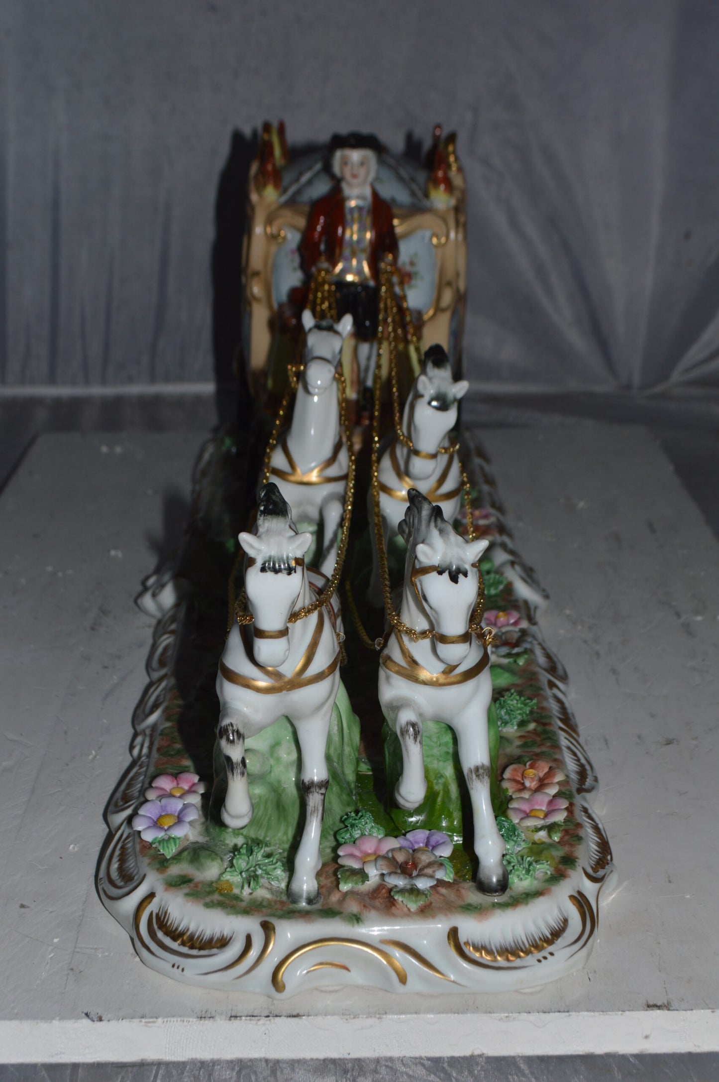Porcelain Carriage with Princess -  Size: 32"L x 10"W x 11"H.