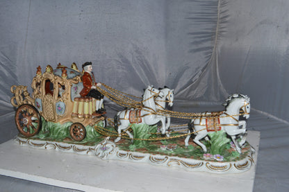 Porcelain Carriage with Princess -  Size: 32"L x 10"W x 11"H.