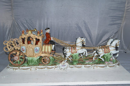 Porcelain Carriage with Princess -  Size: 32"L x 10"W x 11"H.
