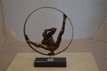 Gymnastic Resin Statue -  Size: 5"L x 17"W x 22"H.