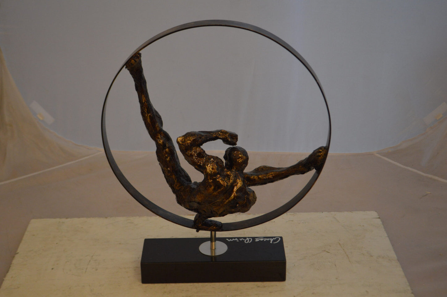 Gymnastic Resin Statue -  Size: 5"L x 17"W x 22"H.