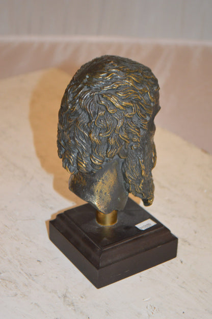 Bronze Head Of King Seuthes III -  Size: 4"L x 4"W x 9"H.