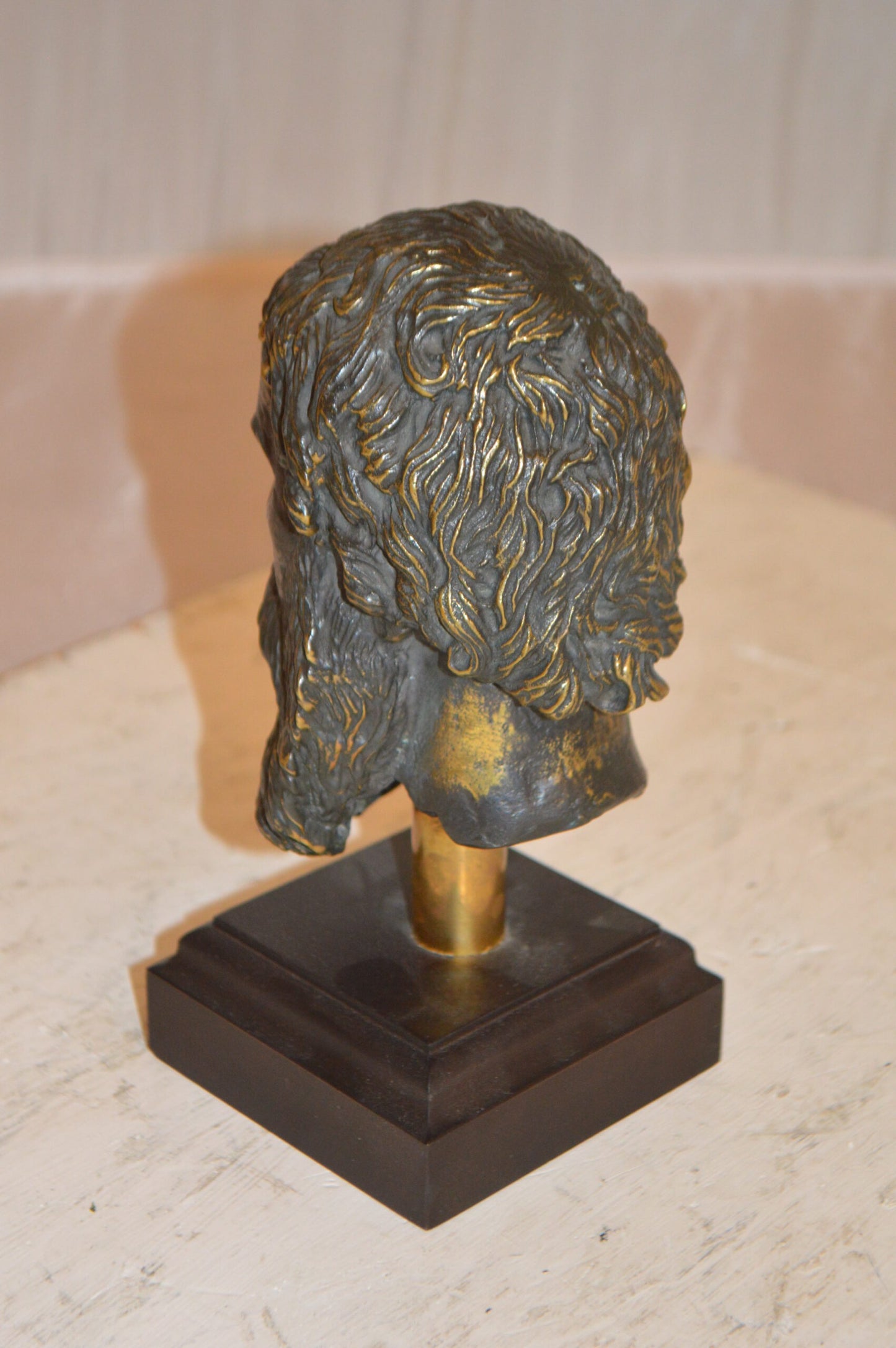 Bronze Head Of King Seuthes III -  Size: 4"L x 4"W x 9"H.