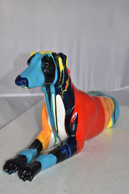 Modern Looking Greyhound Dog Statue Made of Resin Size: 19" x 9" x 12"H