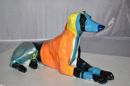 Modern Looking Greyhound Dog Statue Made of Resin Size: 19" x 9" x 12"H