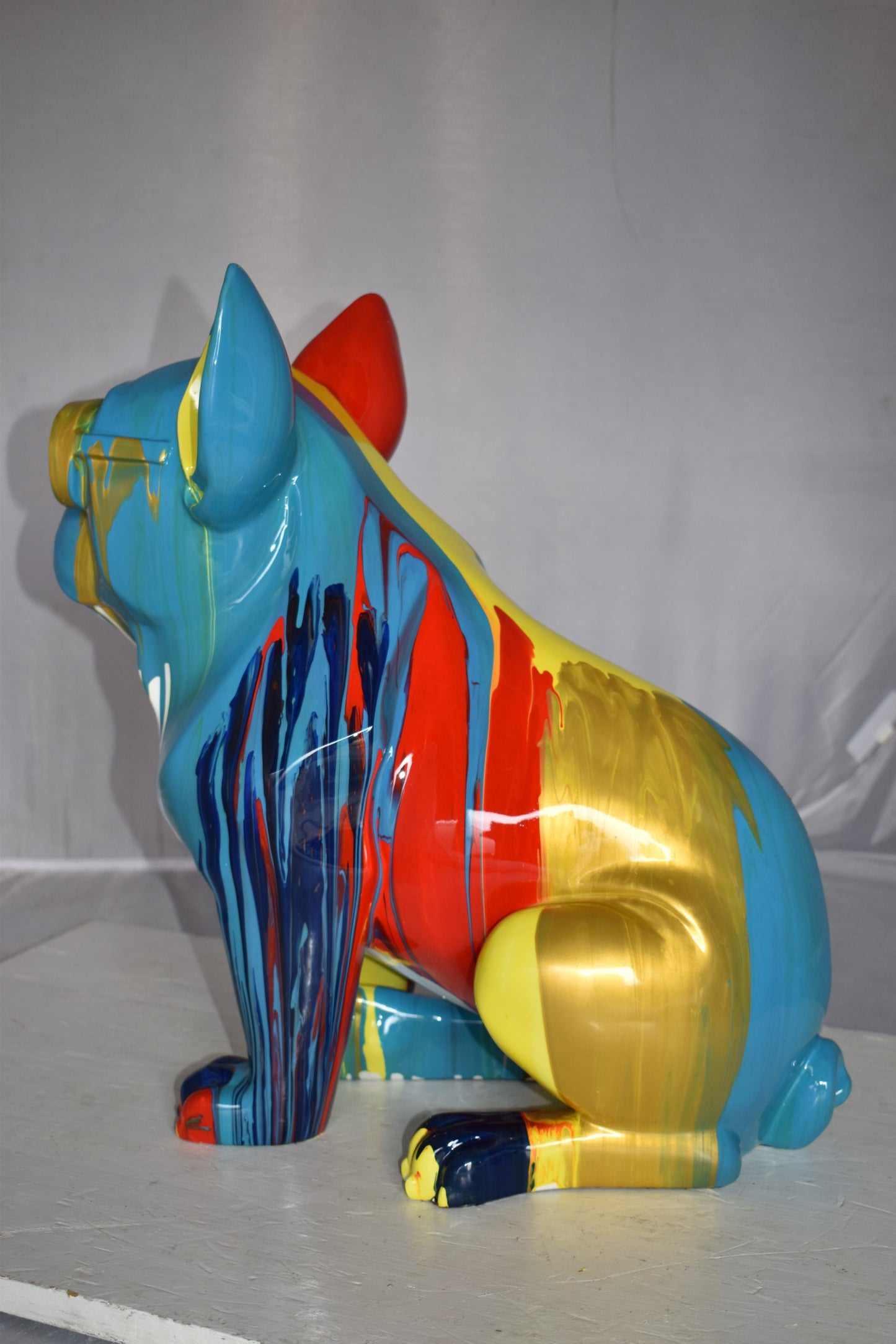 Graffiti Looking French Bulldog with Glasses Resin Statue Size: 19" x 12" x 19"H