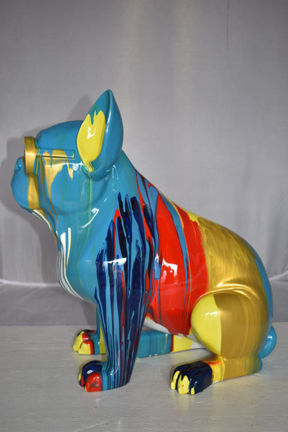 Graffiti Looking French Bulldog with Glasses Resin Statue Size: 19" x 12" x 19"H