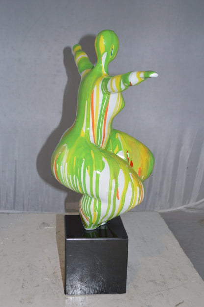 Modern Art Aerobic Lady Resin Statue -  Size: 16"L x 9"W x 22"H.