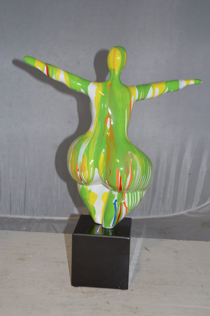 Modern Art Aerobic Lady Resin Statue -  Size: 16"L x 9"W x 22"H.