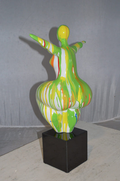 Modern Art Aerobic Lady Resin Statue -  Size: 16"L x 9"W x 22"H.