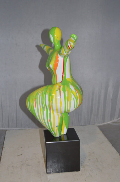 Modern Art Aerobic Lady Resin Statue -  Size: 16"L x 9"W x 22"H.