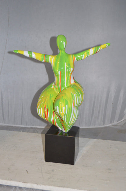 Modern Art Aerobic Lady Resin Statue -  Size: 16"L x 9"W x 22"H.