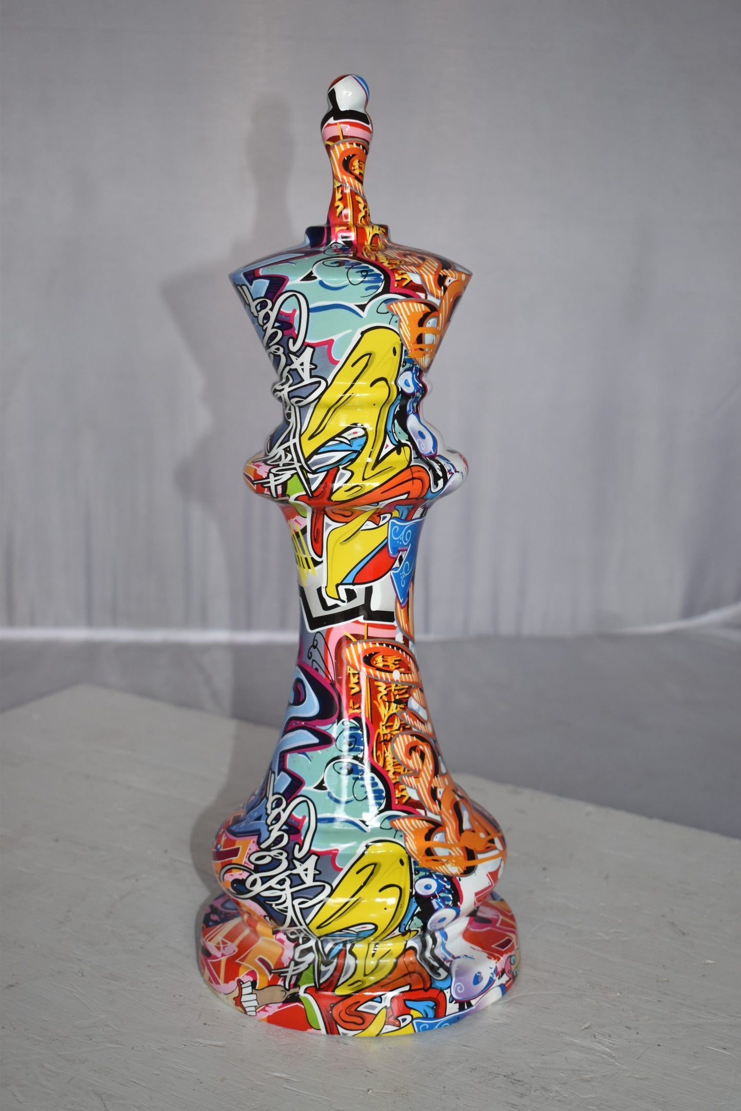 Checkmate King Modern Art Giant Graffiti Resin Statue Size: 6" x 6" x 19"H