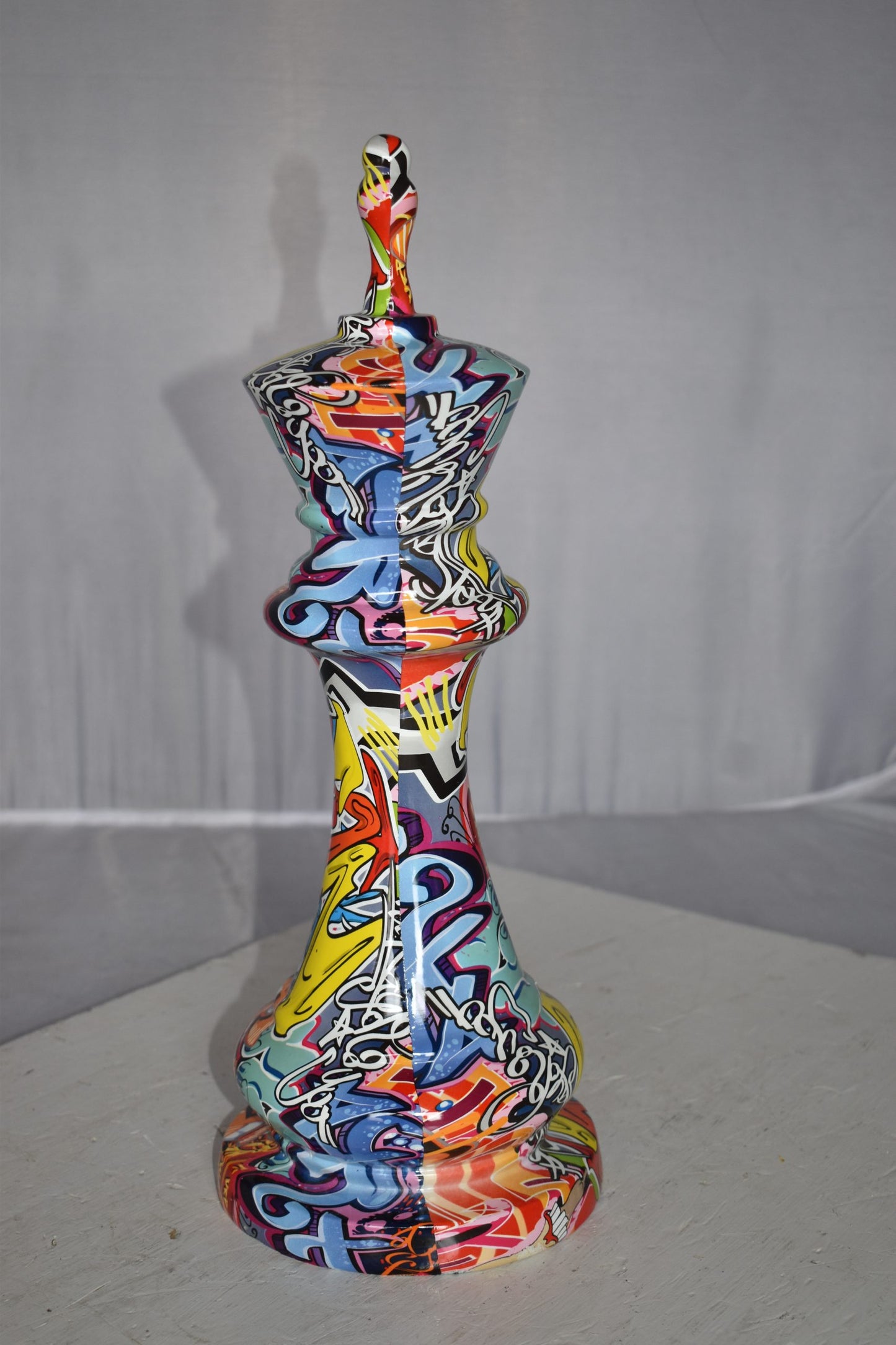 Checkmate King Modern Art Giant Graffiti Resin Statue Size: 6" x 6" x 19"H