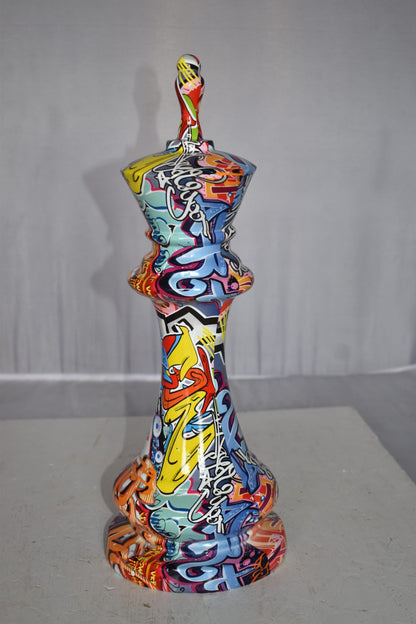 Checkmate King Modern Art Giant Graffiti Resin Statue Size: 6" x 6" x 19"H