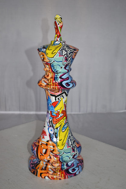 Checkmate King Modern Art Giant Graffiti Resin Statue Size: 6" x 6" x 19"H