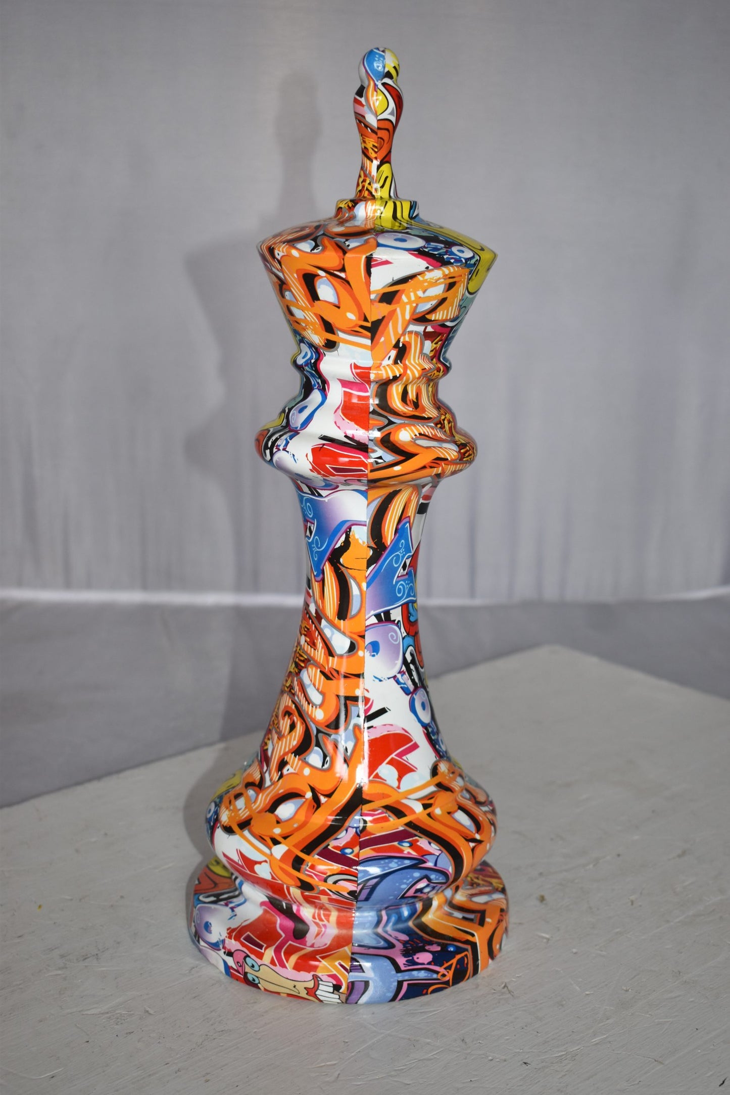 Checkmate King Modern Art Giant Graffiti Resin Statue Size: 6" x 6" x 19"H