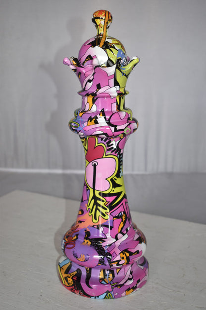 Checkmate Queen Modern Art Giant Graffiti Resin Statue Size: 6" x 6" x 19"H