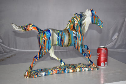 Running Horse Modern Art Graffiti Resin Statue Size: 20" x 5" x 14"H