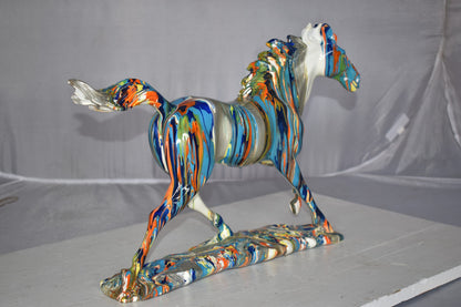 Running Horse Modern Art Graffiti Resin Statue Size: 20" x 5" x 14"H