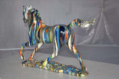 Running Horse Modern Art Graffiti Resin Statue Size: 20" x 5" x 14"H