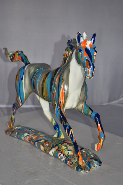 Running Horse Modern Art Graffiti Resin Statue Size: 20" x 5" x 14"H