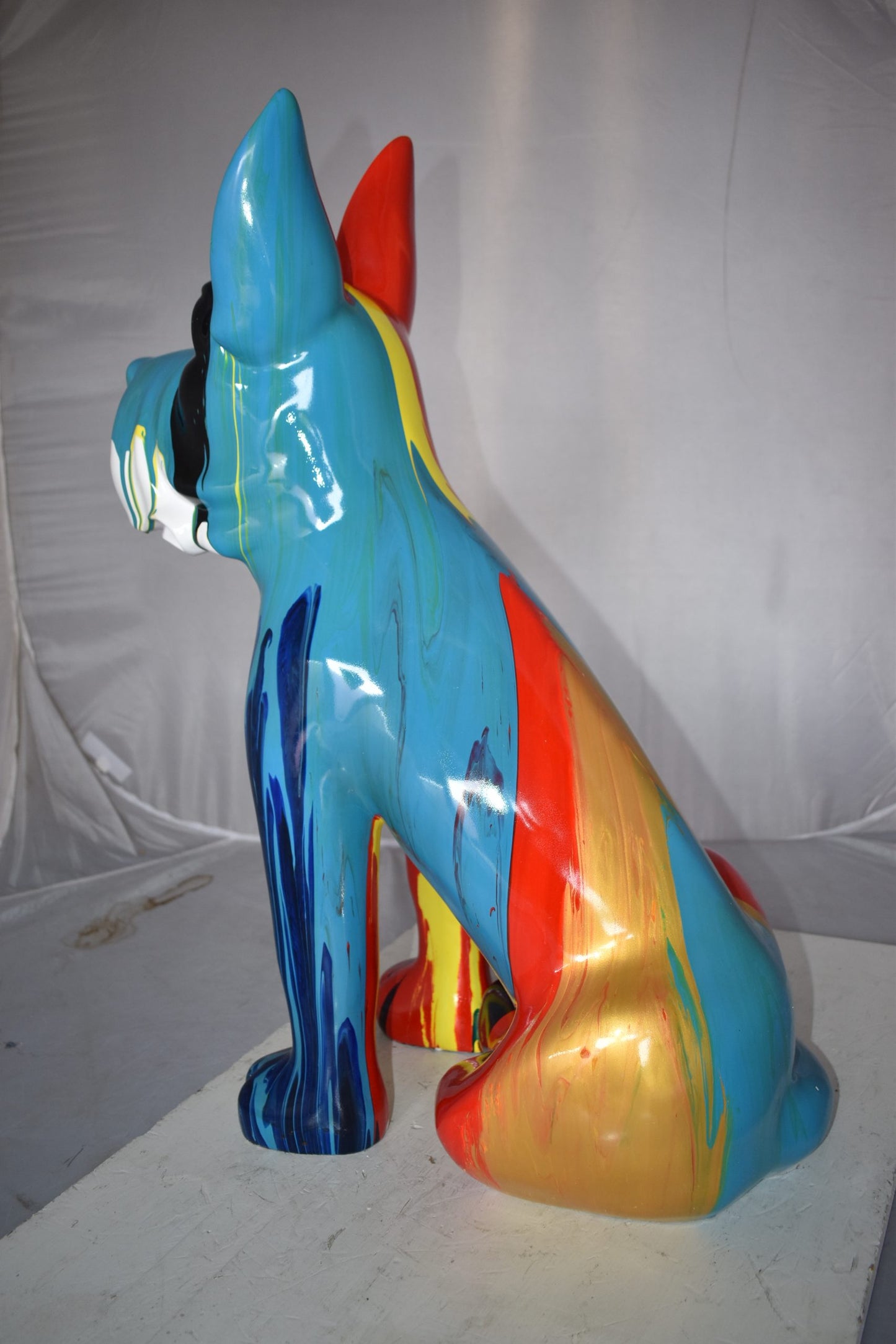 Modern Art of a Graffiti Great Dane Dog Made of Resin Size: 20" x 11" x 28"H
