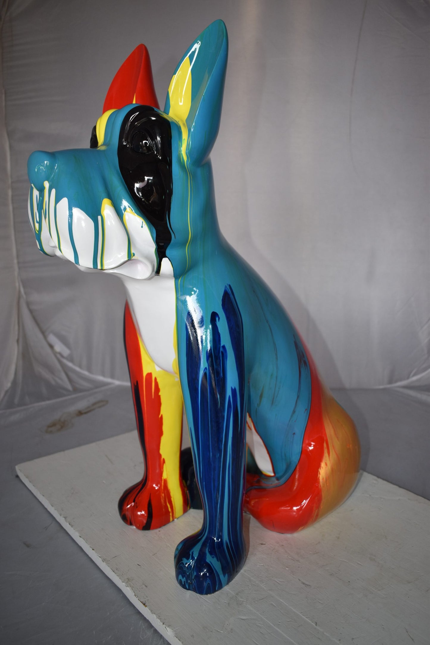 Modern Art of a Graffiti Great Dane Dog Made of Resin Size: 20" x 11" x 28"H