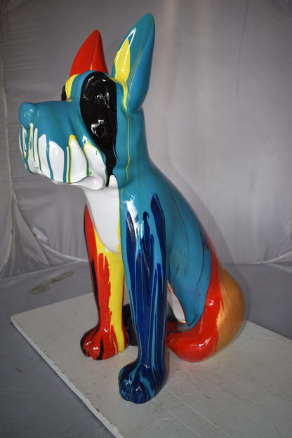 Modern Art of a Graffiti Great Dane Dog Made of Resin Size: 20" x 11" x 28"H