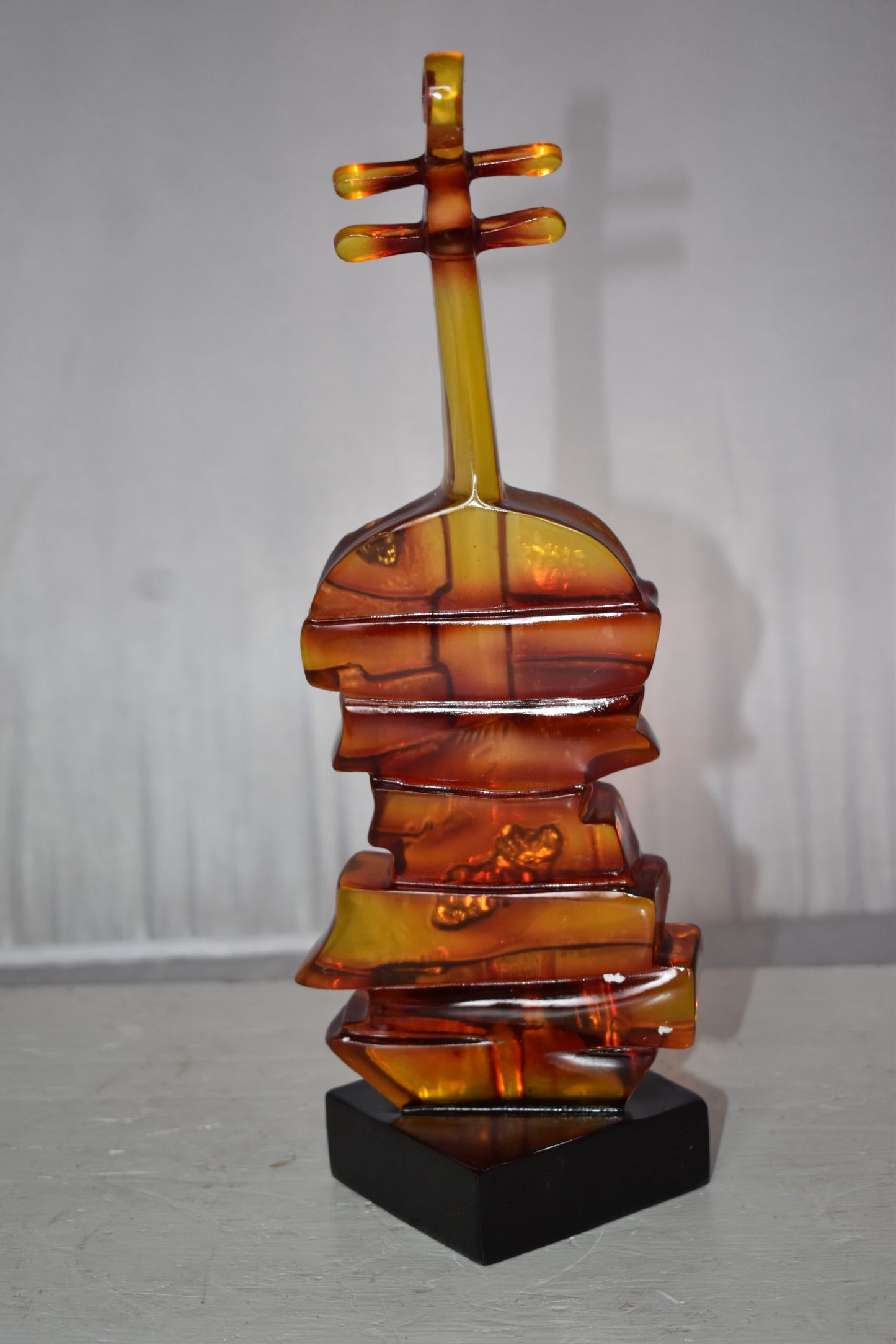 Artistic Violin Statue Mounted on a Base Made of Resin Size: 6" x 5" x 14"H