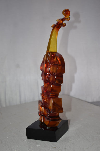 Artistic Violin Statue Mounted on a Base Made of Resin Size: 6" x 5" x 14"H