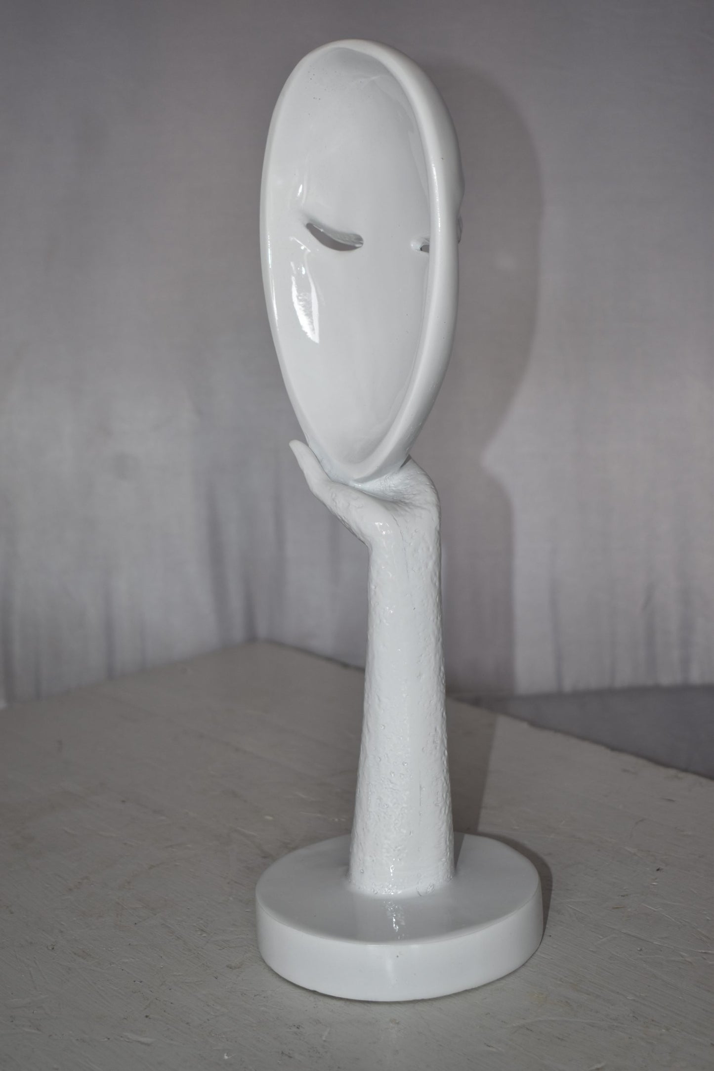 Modern Art White Thinking Head Statue Made of Resin Size: 6" x 4" x 16"H