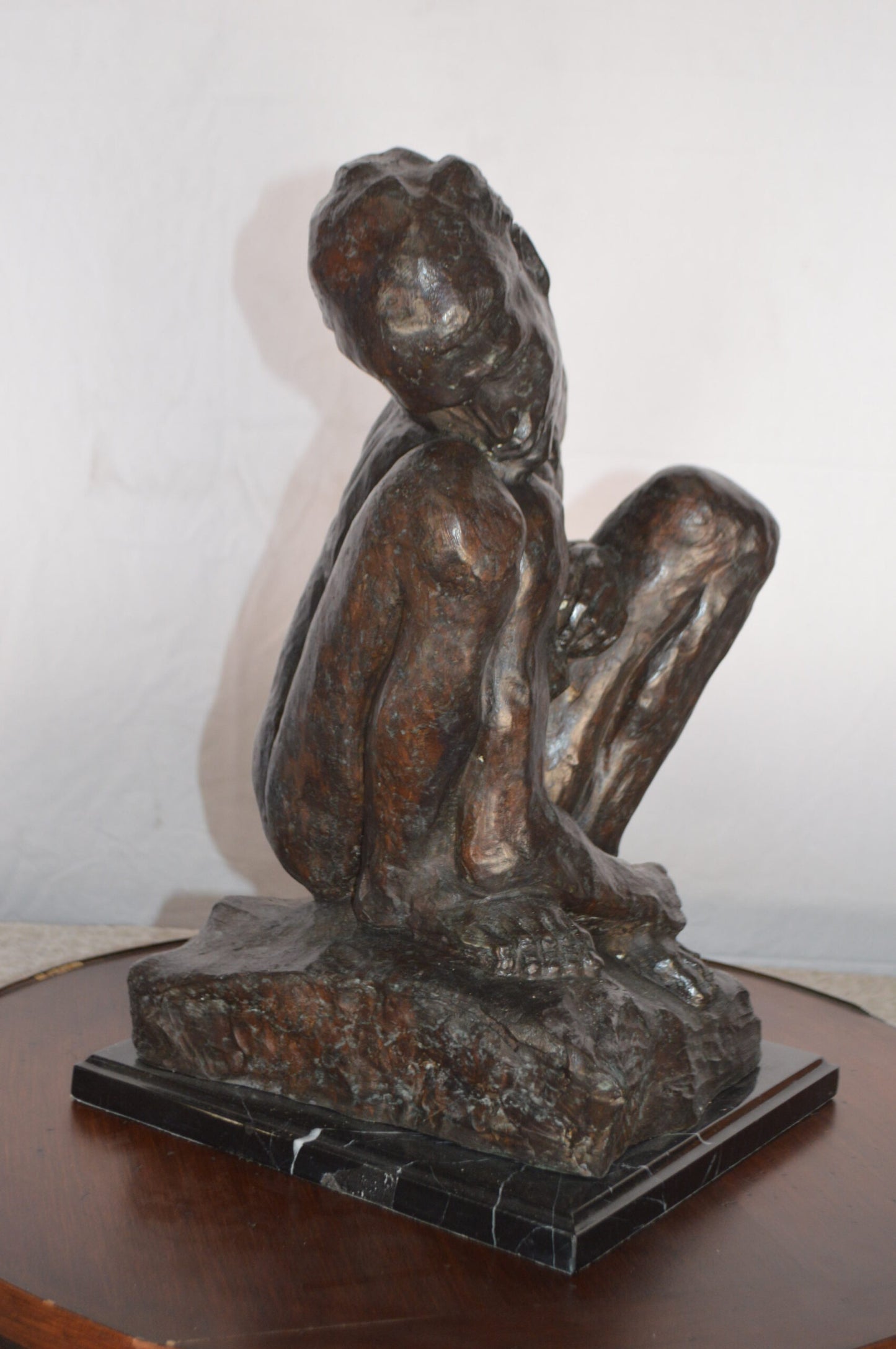 Crouching Woman Rodin Replica  Bronze Statue  -  Size: 11"L x 16"W x 18"H.