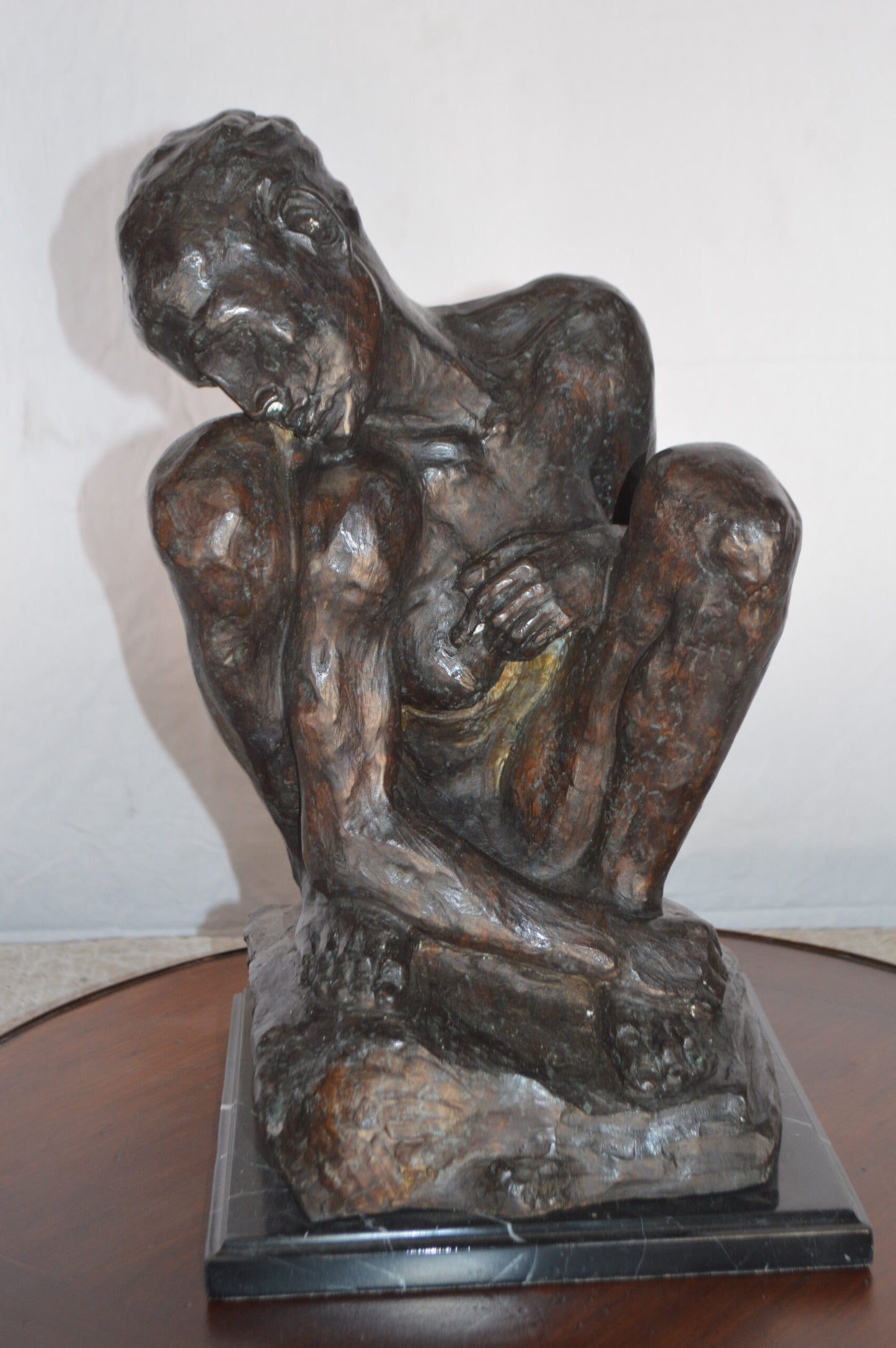 Crouching Woman Rodin Replica  Bronze Statue  -  Size: 11"L x 16"W x 18"H.