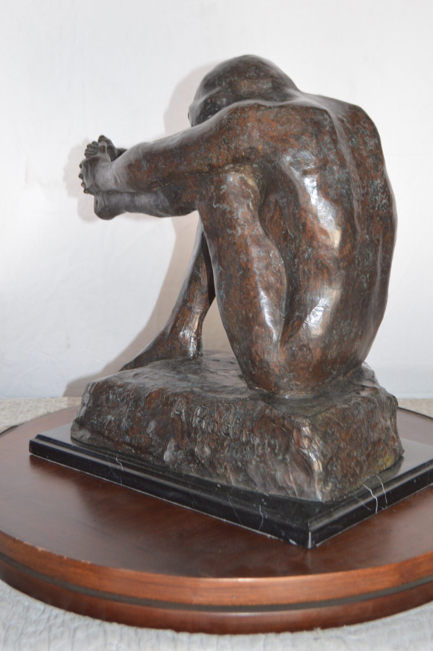 The Despair Rodin Replica Bronze Statue -  Size: 12"L x 11"W x 19"H.