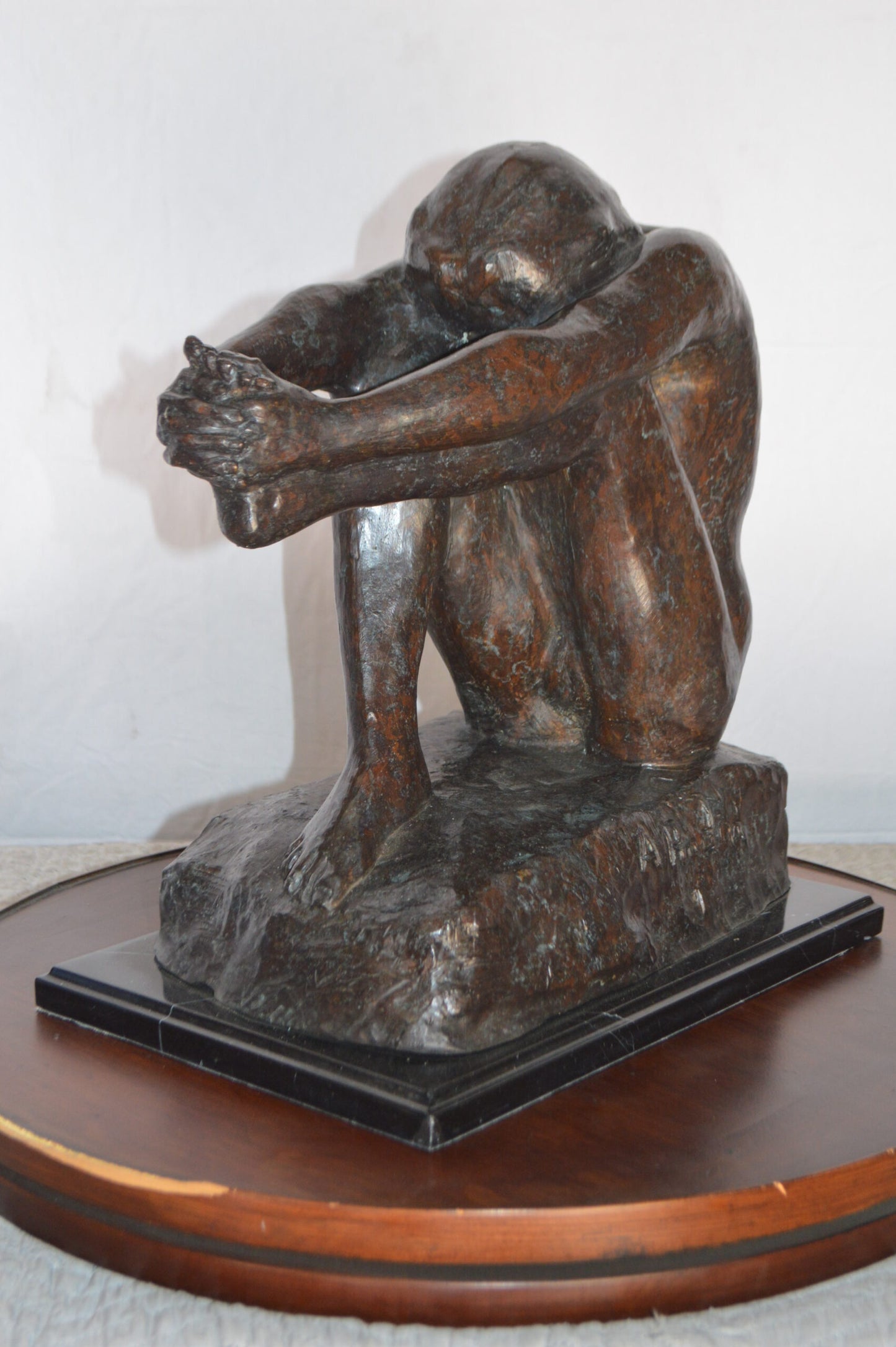 The Despair Rodin Replica Bronze Statue -  Size: 12"L x 11"W x 19"H.